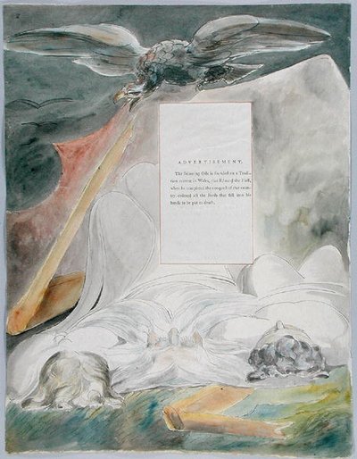 The Bard, Design 54 from The Poems of Thomas Gray by William Blake